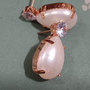 "Graceful Glow Pearl & Stone Stud Earrings"