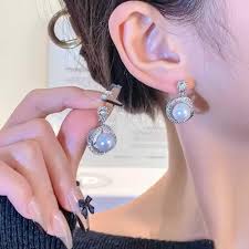 "Timeless Grace Cache Pearl Stud Earrings by Clara" - Image 3